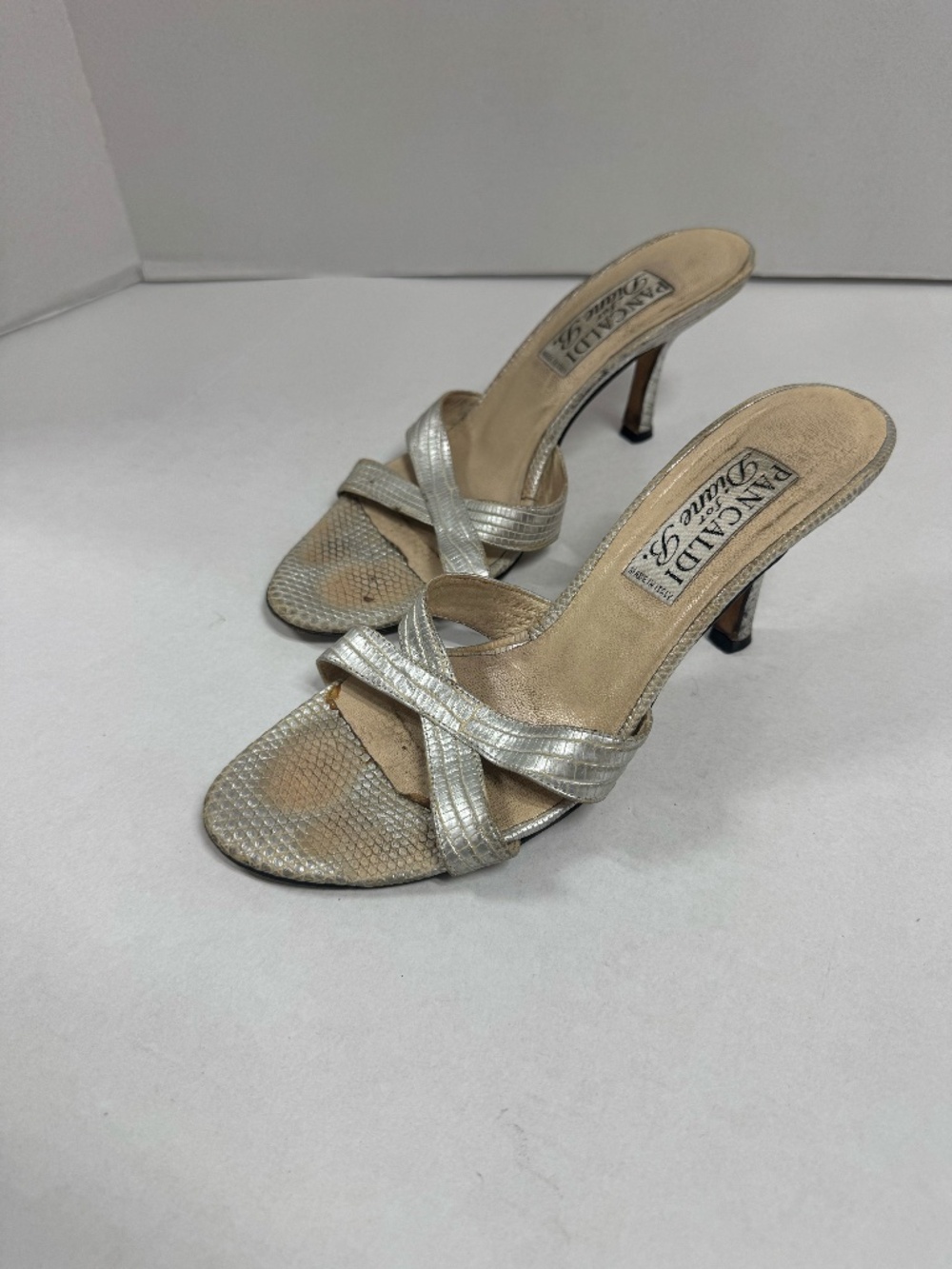 Pancaldi for Diane B Vintage Snakeskin Slide Sandals - Size 7.5‎